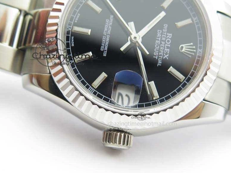Best A2824 SS Dial SS BP-Maker 31mm DateJust Black V2 On Edition Bracelet 1008